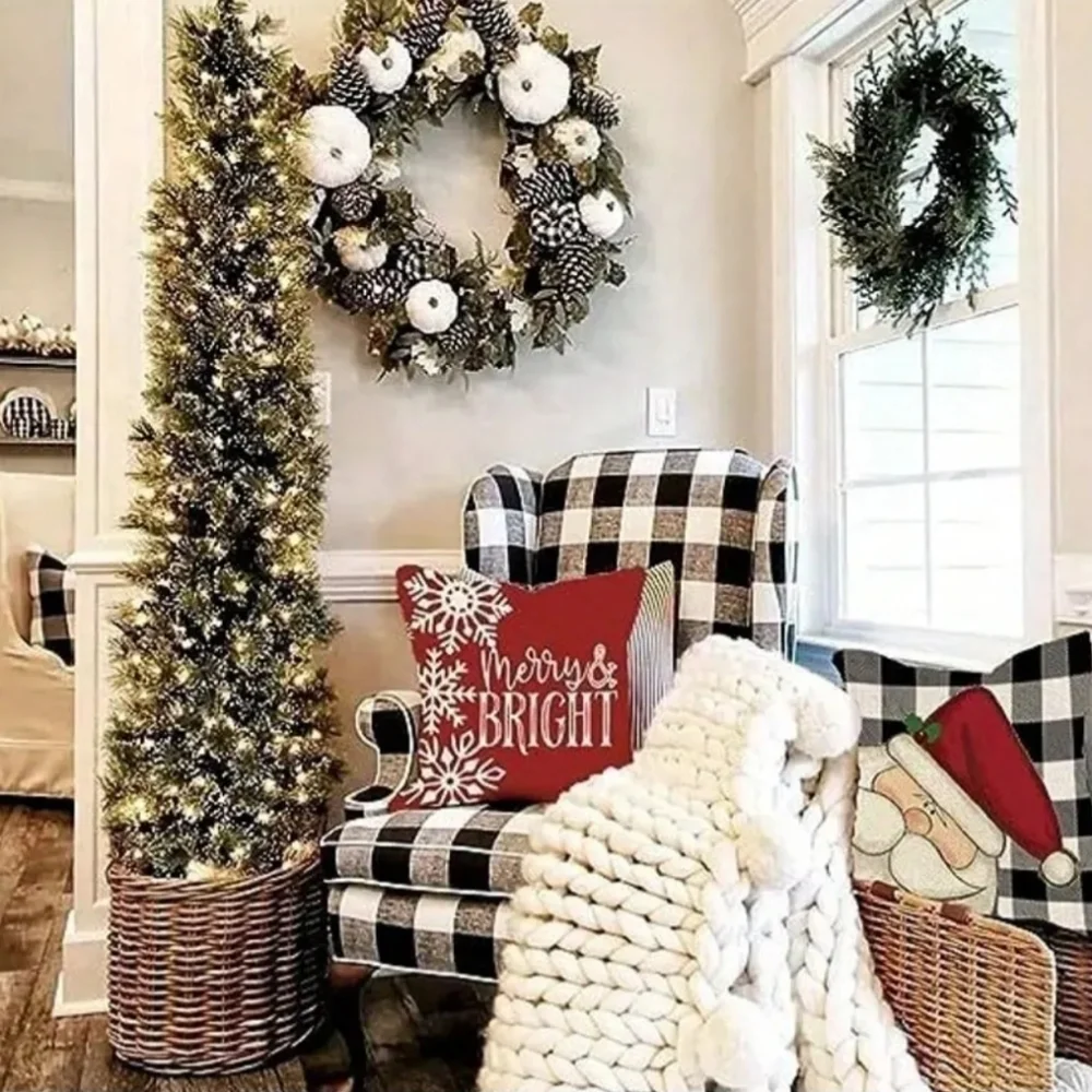 Christmas Pillow Covers 18x18 Set 0f 2 For Christmas Decorations Buffalo Plaid S